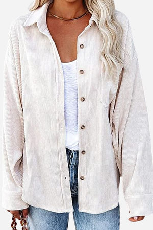 Sleek Suede Oversized Button-Down Shirt