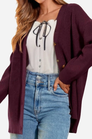 Relaxed Fit Oversized Button Down Knitwear Cardigan