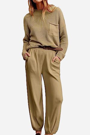 European Minimalism: Relaxed Sweater Top And Trouser Set