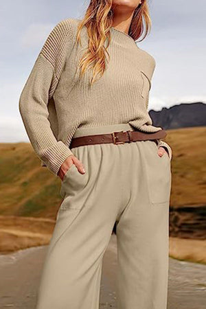 European Minimalism: Relaxed Sweater Top And Trouser Set