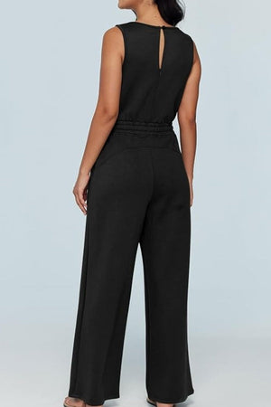 Sleeveless Wide Leg Pants Jumpsuit