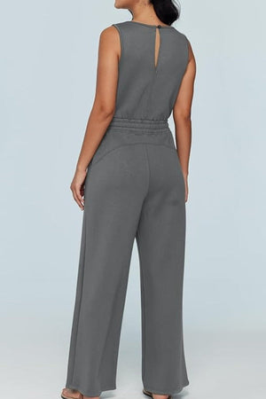 Sleeveless Wide Leg Pants Jumpsuit