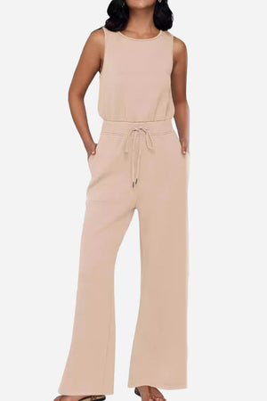 Sleeveless Wide Leg Pants Jumpsuit