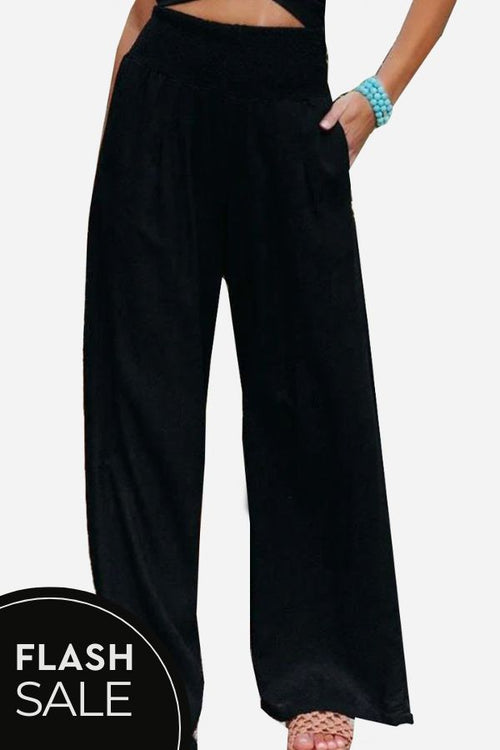 High-Waist Polyester Palazzo Pants