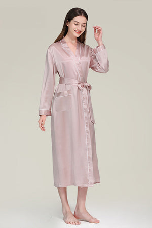 Mulberry Silk Nightgown with Sash Belt