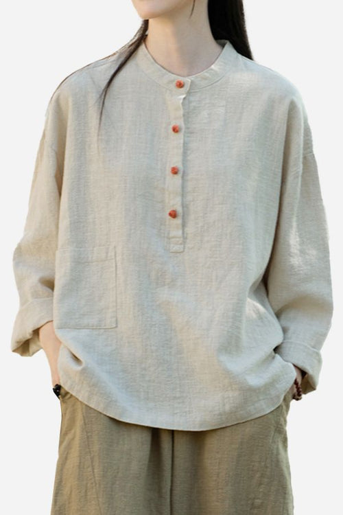 Ramie Linen & Cotton Blouse