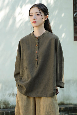 Ramie Linen & Cotton Blouse