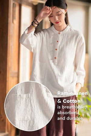 Ramie Linen & Cotton Blouse