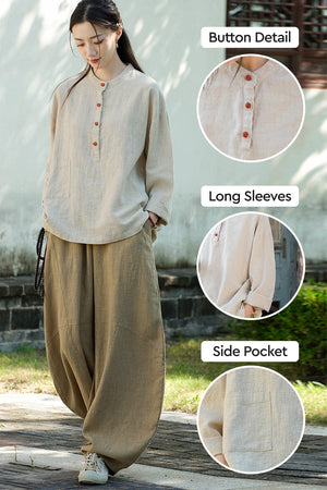 Ramie Linen & Cotton Blouse