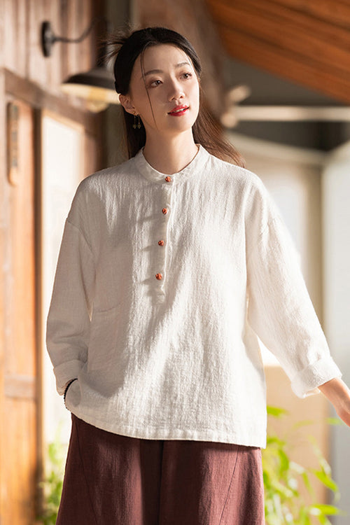 Ramie Linen & Cotton Blouse