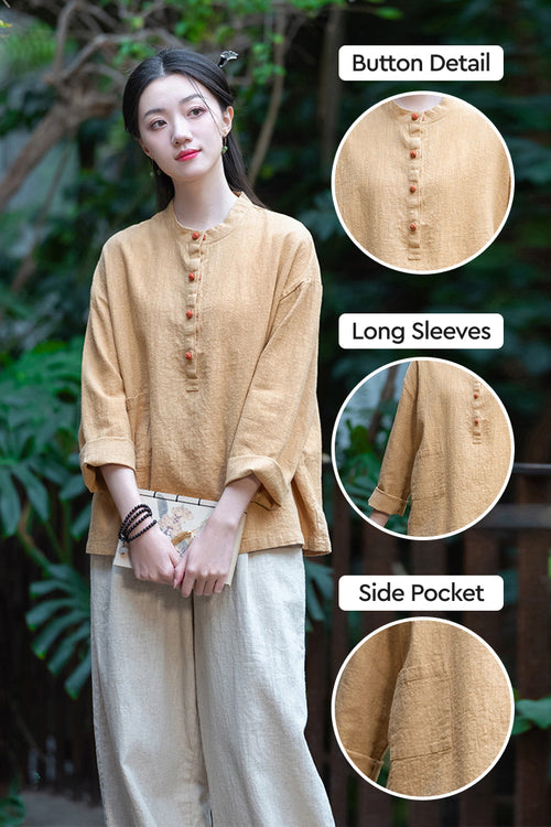 Ramie Linen & Cotton Blouse