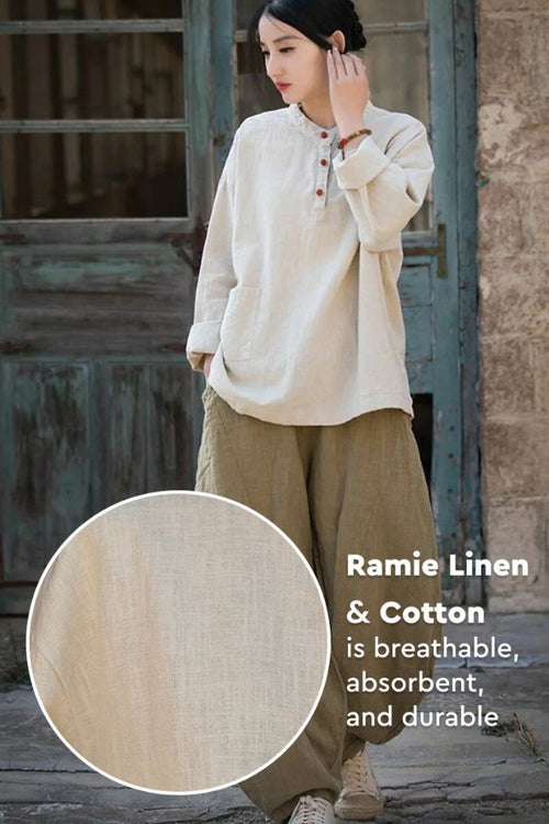 Ramie Linen & Cotton Blouse