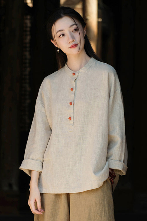 Ramie Linen & Cotton Blouse