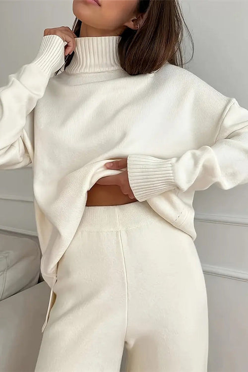 Knitted Turtleneck Two-Piece Set