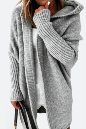 Warm Oversized Hooded Cardigan